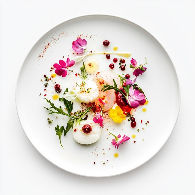 Talerz z kolorowym daniem